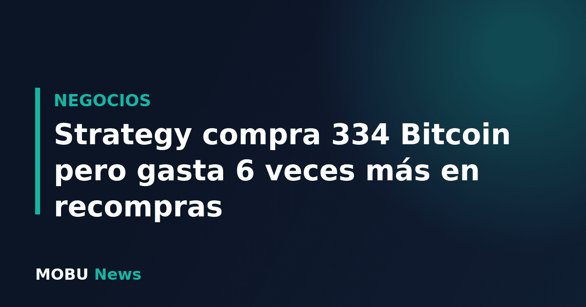 Strategy compra 334 Bitcoin pero gasta 6 veces más en recompras