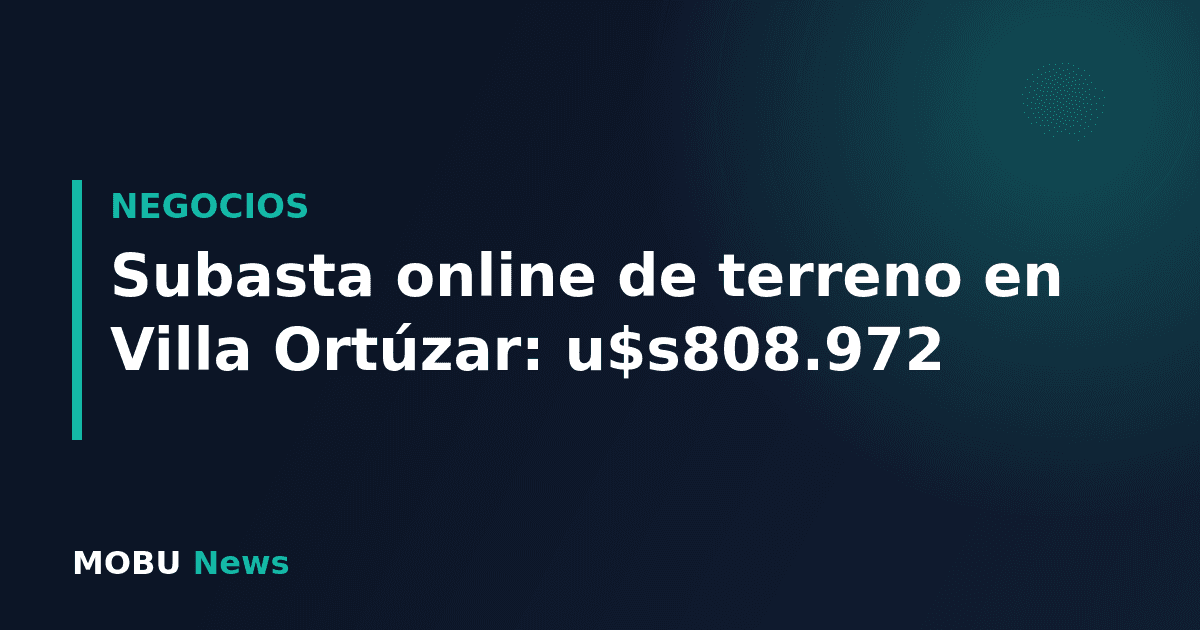 Subasta online de terreno en Villa Ortúzar: u$s808.972