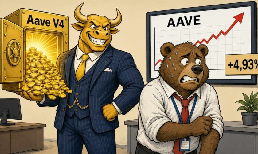 Token AAVE sube 4,93% y alcanza USD $149,8 por adopción de V4