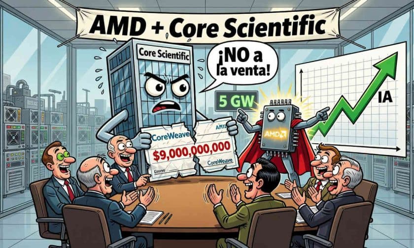 Core Scientific rechaza USD $9.000 M de CoreWeave y apuesta a AMD