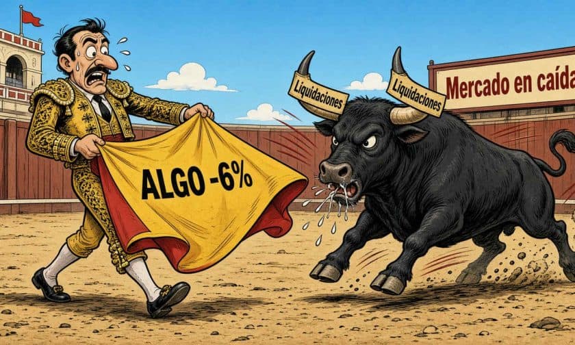 Algorand cae 6% por liquidaciones masivas en cripto