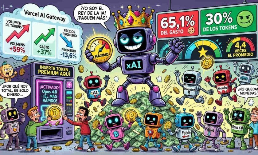 Anthropic acapara 65% del gasto en IA de Vercel con solo 30% de tokens