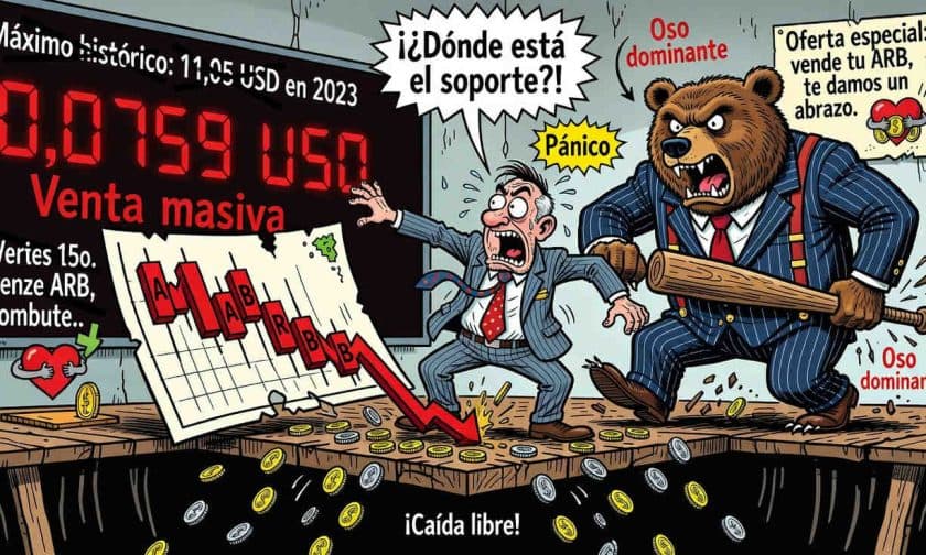 ARB cae 4,53%: token en crisis con pérdidas de 99% desde máximo