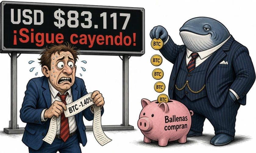 Bitcoin cae a USD $83.117 con volumen elevado el 29 de septiembre