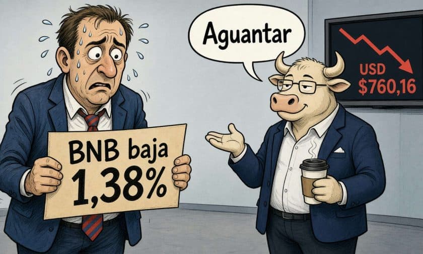 BNB cede 1,38% y cotiza en USD $760,16 mientras se enfría el impulso