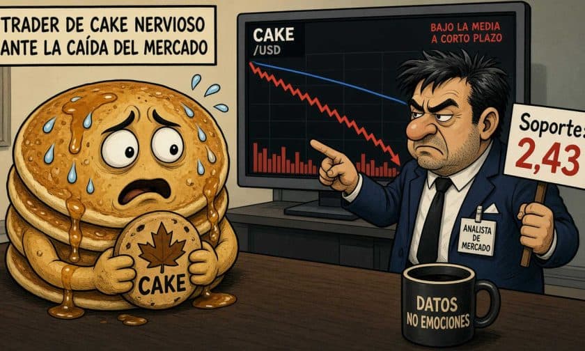 CAKE cae 1,65% a US$ 2,47: análisis técnico y niveles clave