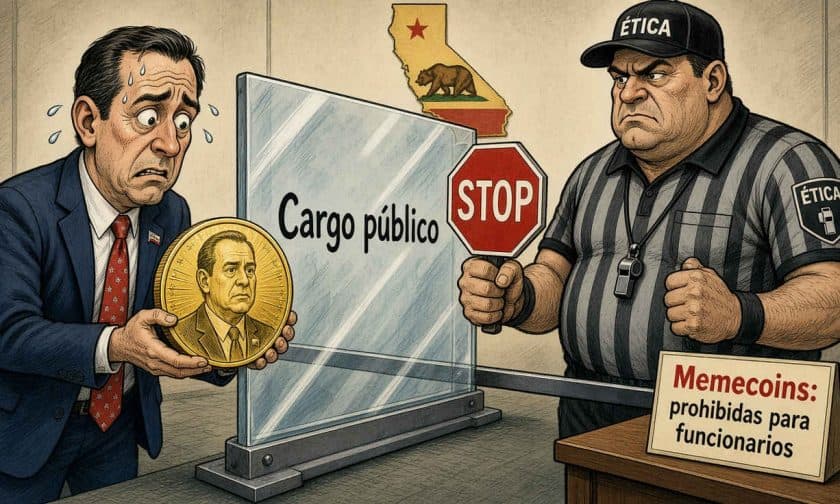 California prohíbe a funcionarios emitir memecoins