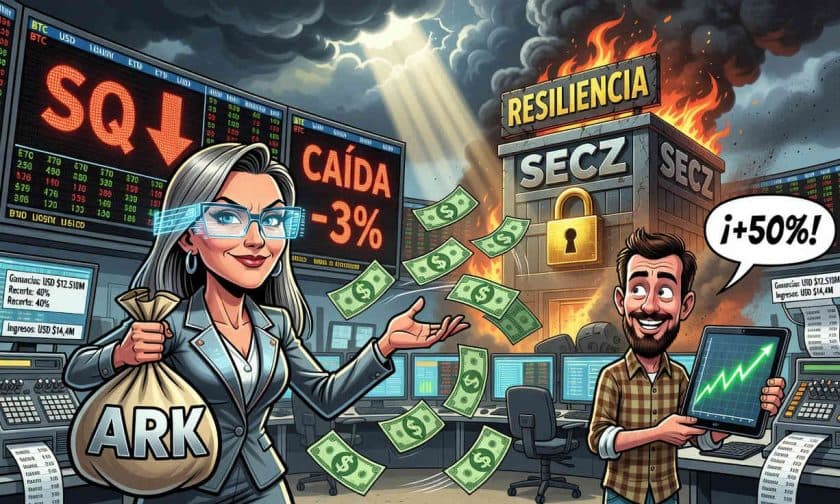 Cathie Wood compra US$ 15,4 M en Block tras caída de 3%