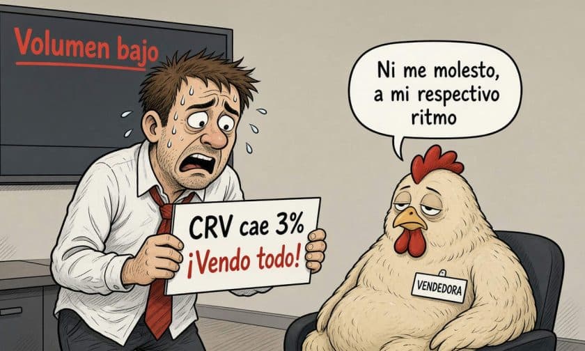 CRV cae 3% en jornada de bajo volumen: análisis técnico