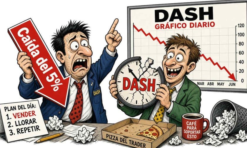 Dash cae 5,10% el 20 de septiembre: presión en criptos