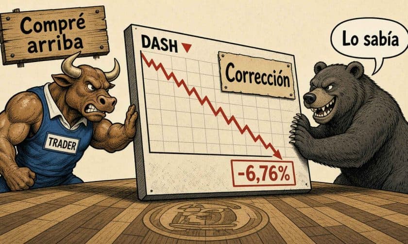 Dash cae 6,76%: corrección en liquidaciones cripto