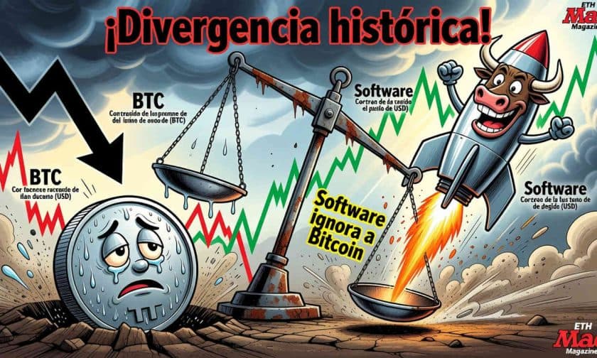 Acciones de software vs bitcoin: divergencia histórica en 2026