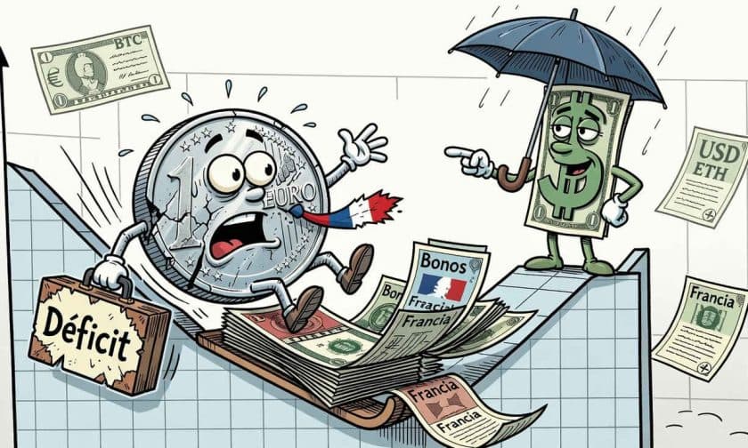 Euro toca mínimos de 17 meses por crisis fiscal francesa