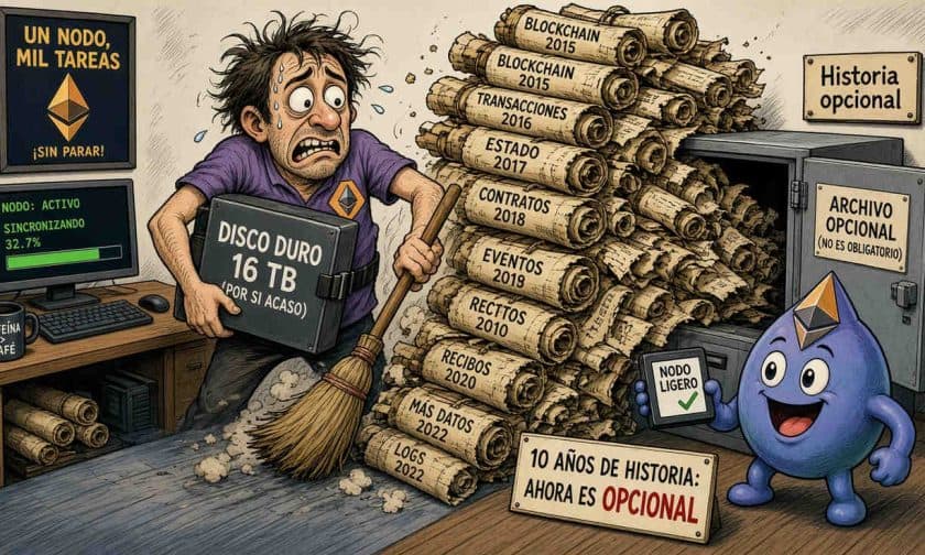 Ethereum acelera sincronización: EIP-4444 reduce almacenamiento 300-500 GB