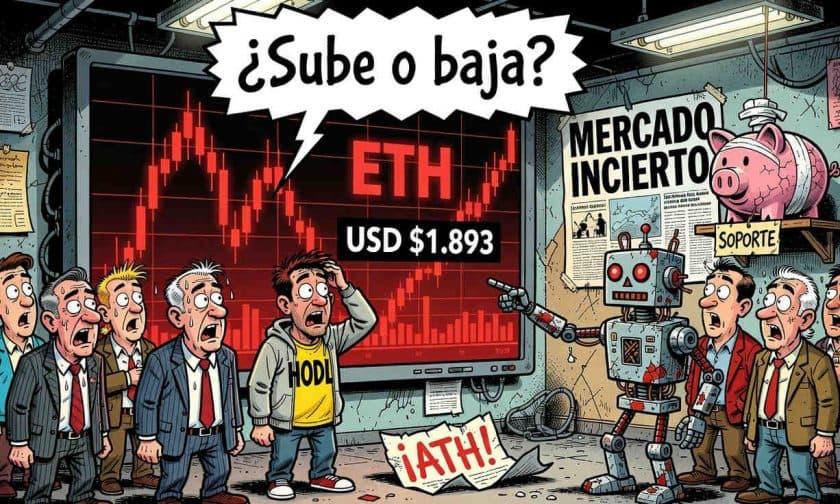 Ethereum cotiza en USD $1.893: recuperación leve pero presión bajista
