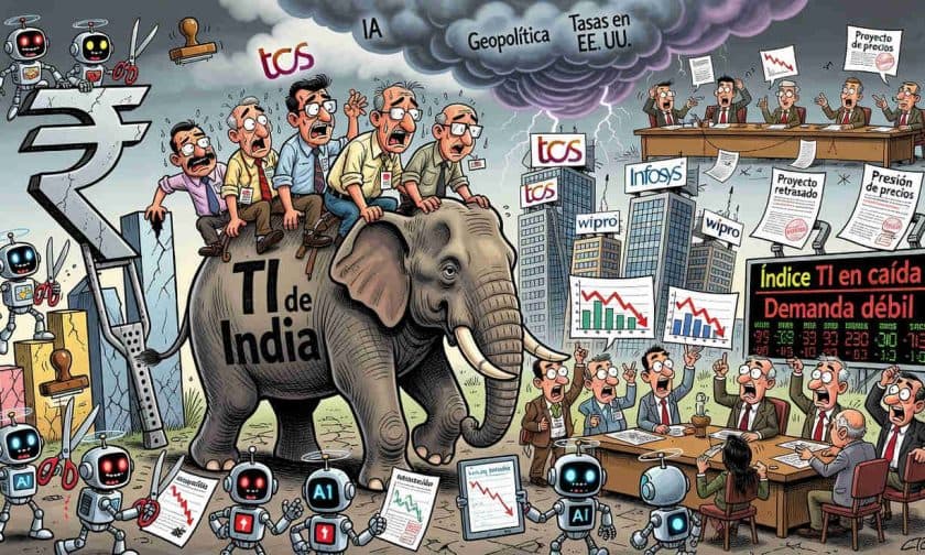 Empresas TI de India: débil Q1 2026 por IA y caída de demanda