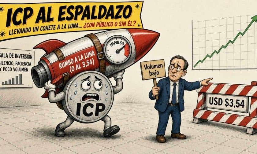 ICP sube 3,69% hoy pero el volumen débil cuestiona el avance