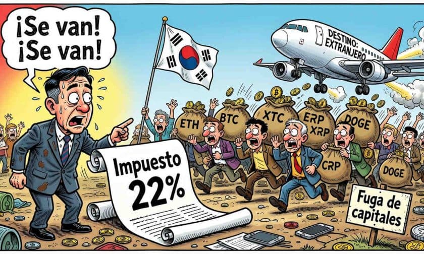 Impuesto a criptomonedas en Corea del Sur: 22% desde 2027