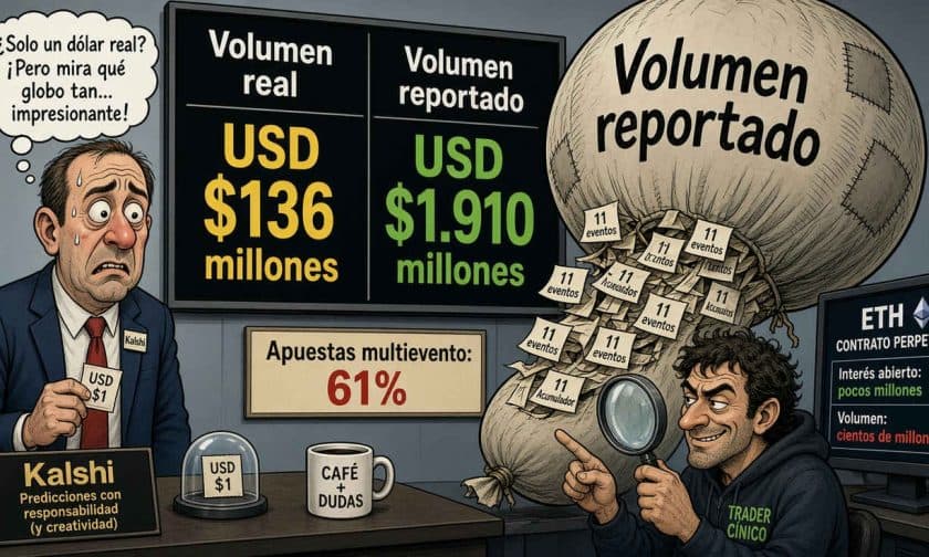 Kalshi bajo escrutinio: brecha de 14 veces entre volumen reportado y estimado