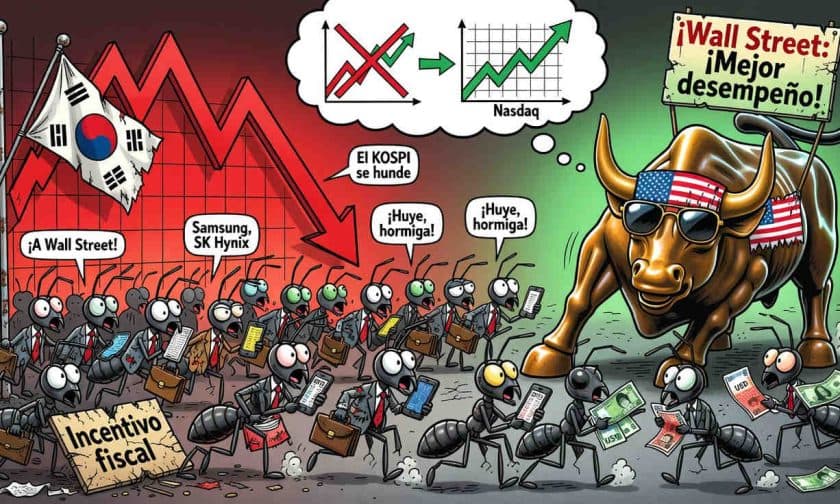 KOSPI se desploma 33%: inversores coreanos huyen a Wall Street
