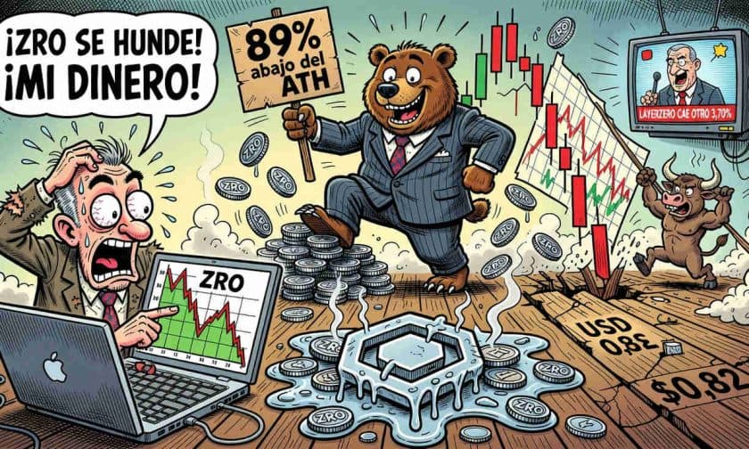 LayerZero (ZRO) cae 3,70% y perfora soportes técnicos bajo USD $0,82