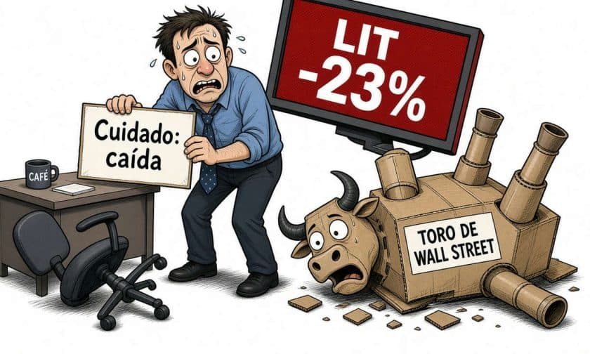 LIT cae 7% en 24 horas y se acerca a soporte crítico