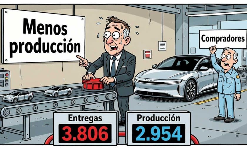 Lucid cae 54% en producción Q3 2026: su nivel más bajo en dos años