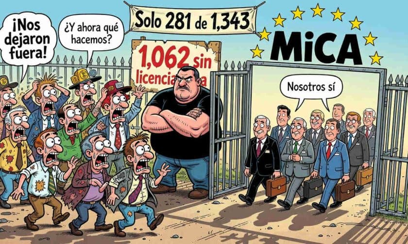 MiCA: solo 281 empresas cripto autorizadas de 1.343