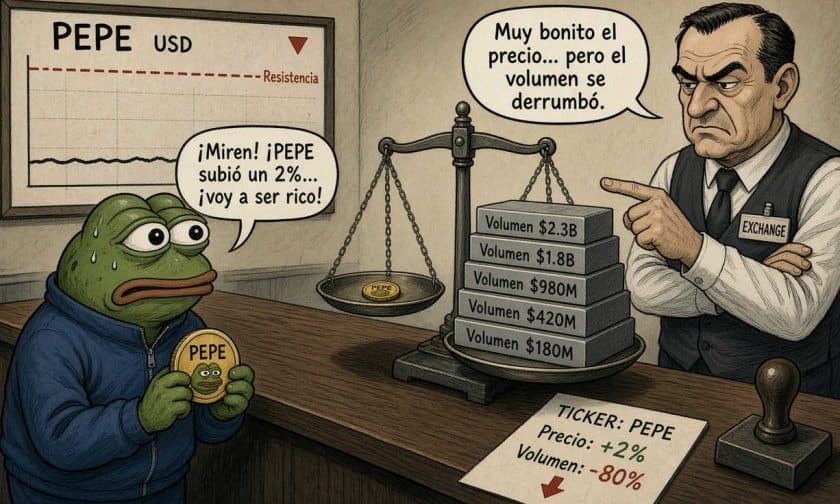 PEPE hoy 6 de octubre: volumen débil frena recuperación