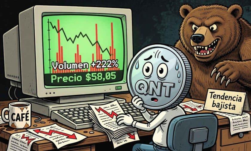 Quant (QNT) USD $58: volumen dispara 222% sin avance