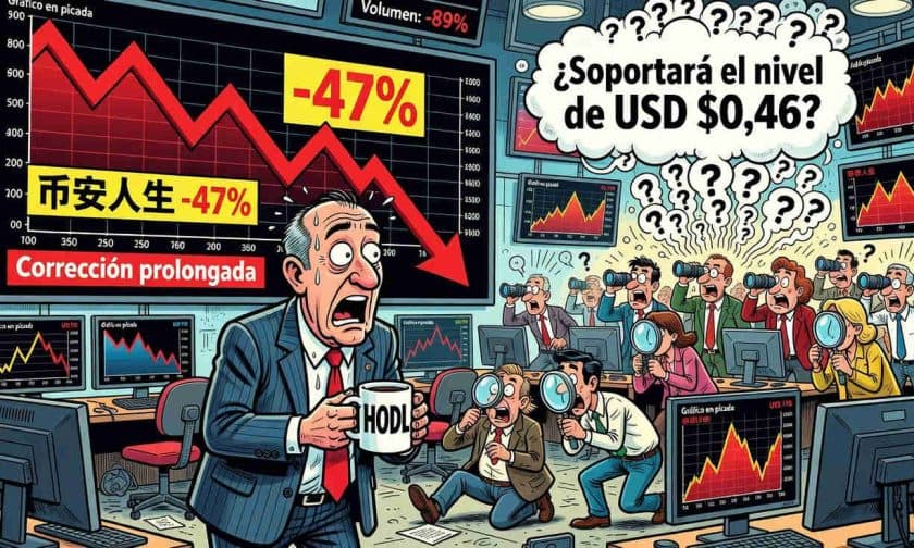 Criptomoneda cae 3,64% y pierde soporte clave por falta de volumen