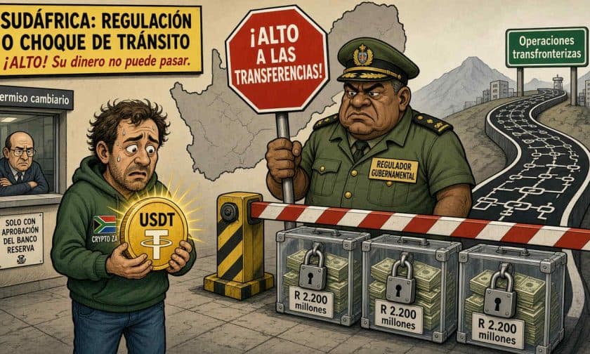 Sudáfrica paraliza operaciones cripto por R 2.200 millones