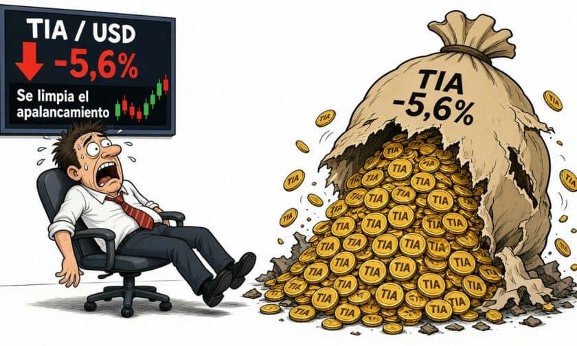 TIA cae 5,6% tras repunte semanal de 23,4%