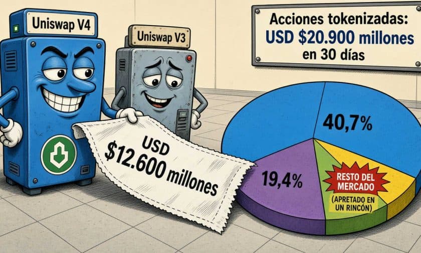 Acciones tokenizadas: Uniswap concentró US$ 12.600M en 30 días