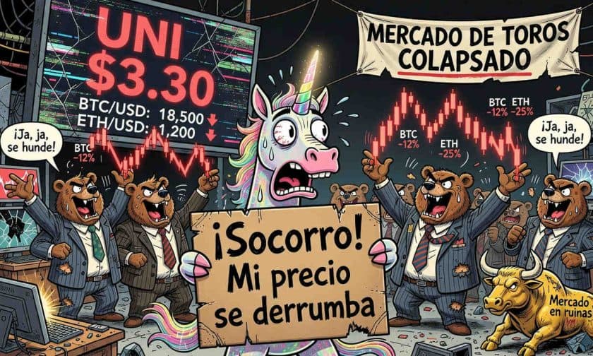 Uniswap cae 7%: DeFi presionado y token en máximos bajistas