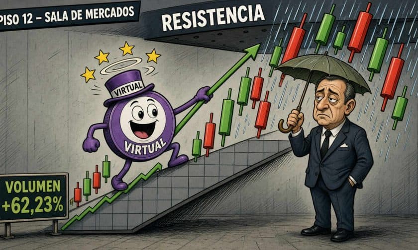 VIRTUAL sube 9,07%: se acerca a resistencia clave