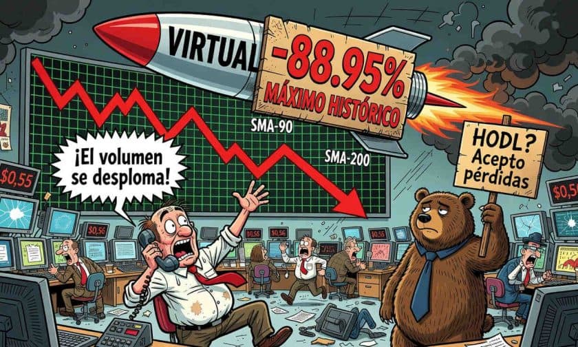 VIRTUAL cae 1,19% el 7 de agosto: ¿soporte en $0,55?