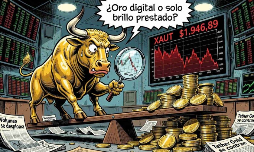 Oro tokenizado bajo presión: XAUT cae a US$1.946,89