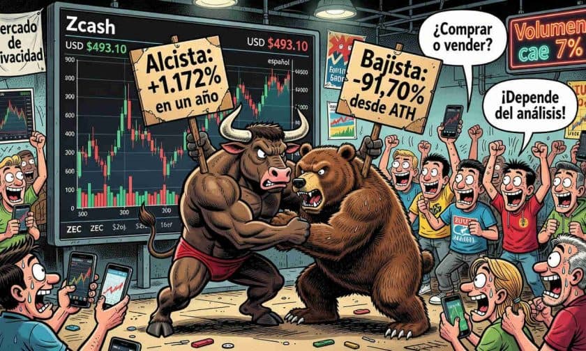 Zcash a USD $493: análisis técnico tras rally anual de 1.135%