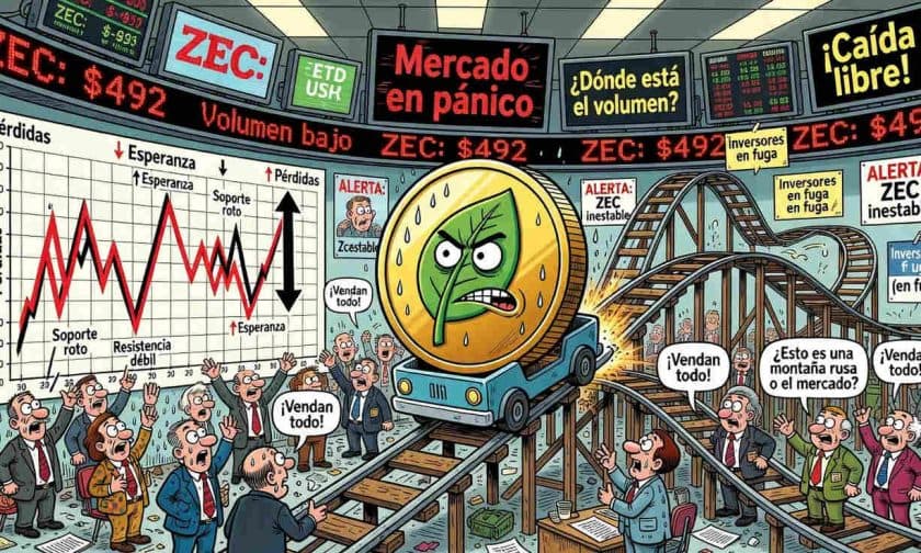 Zcash sube 1,93% hoy pero el volumen cae 30%